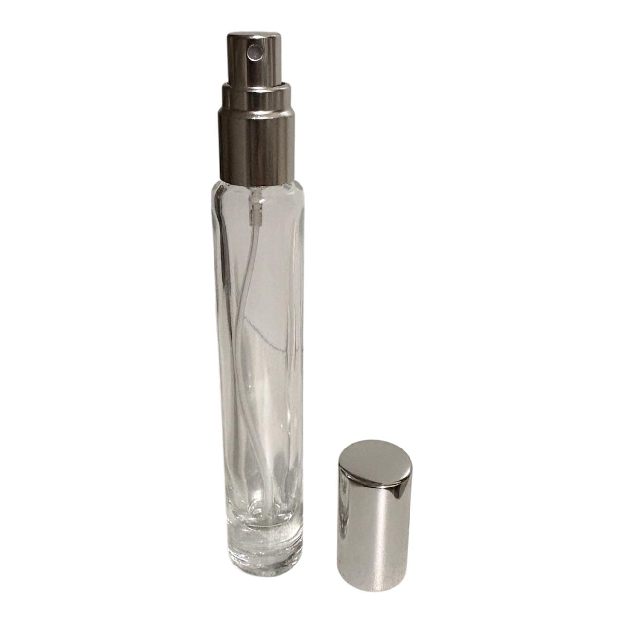 Perfumero Vidrio Premium Spray x 10 ml Plata Brillo