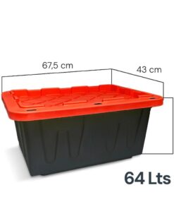 Alternative view of Caja Contenedora plástica 64 litros con Tapa