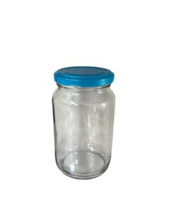 Frasco Vidrio  360 cc con tapa Esmaltada de Color