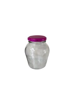 Frasco Vidrio  Almendra x 290 cc con tapa Esmaltada de Color