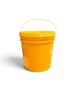 Balde Plastico x 10 litros con Tapa. Amarillo